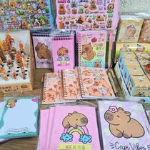 Kit Capivara Completo Caderno Caneta Adesivo Lápis Borracha Kit Capivara Completo Caderno Caneta Adesivo Lápis Borracha