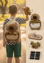 Kit Capivara Escolar Completo Mochila Pelúcia + Estojo + Canetinhas