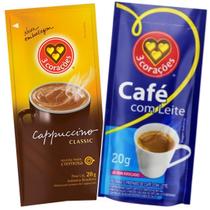 Kit Cappuccino + Café Com Leite Três 3 Corações - 40 Sachês - 3 Coracoes
