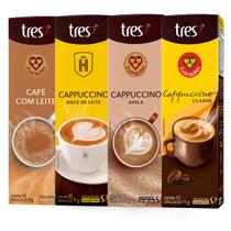 Kit Cappuccinos TRES 3 Corações 4 Sabores 40 cápsulas 150g