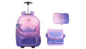Kit Capricho Lantejoula Mochila De Rodas + Lancheira + Estoj Kit Capricho Lantejoula Mochila De Rodas + Lancheira + Estoj