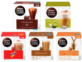 Kit Cápsula Nescafé Dolce Gusto 5 Sabores - 50 Unidades