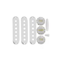 Kit Captador Guitarra Knob Case Botão Velvet Branco Preto