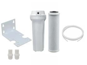 Kit Carcaça 10 Com Suporte e Carvão Ativado Carbon Block