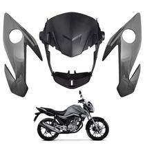 Kit Carenagem Capa Bananinha Lateral Farol Honda Cg Titan 160 Cinza Tornado 2022 2023 2024 Kit Carenagem Capa Bananinha Lateral Farol Honda Cg Titan 160 Cinza Tornado 2022 2023 2024