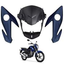 Kit Carenagem Capa Farol Bananinha Lateral Honda Cg Titan 160 Azul Cruzeiro 2022 2023 2024