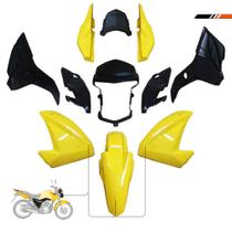 Kit Carenagem Completo Cg Fan 125 Es 2014 Amarelo Sportive