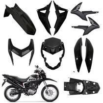 Kit carenagem completo dianteiro traseiro preto honda nxr bros 160 2015-2021