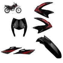 Kit Carenagem Completo NXR Bros 125 2013/ NXR Bros 150 2009 a 2012 Preto Adesivado