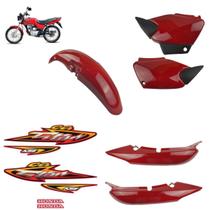 Kit Carenagem Completo Titan 125 2002 a 2003 Adesivado Vermelho