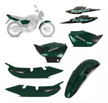 Kit Carenagem Completo Titan 125 Ks 2004 Verde com Adesivos