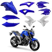 Kit Carenagem Completo Traseiro Dianteiro Fazer 250 Fz25 Azul 2018 2019 2020 2021 Kit Carenagem Completo Traseiro Dianteiro Fazer 250 Fz25 Azul 2018 2019 2020 2021