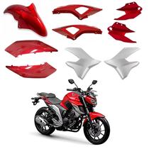 Kit Carenagem Completo Vermelho Brilho Fazer 250 Fz25 2020 2021 2022 2023