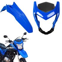 Kit carenagem dianteiro capa farol completo + paralama nxr bros 160 azul 2015-2021