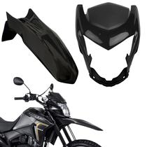 Kit carenagem dianteiro capa farol completo + paralama nxr bros 160 preto 2015-2021 Kit carenagem dianteiro capa farol completo + paralama nxr bros 160 preto 2015-2021