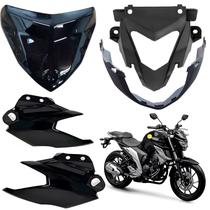 Kit carenagem farol frontal fazer 250 fz25 preto brilho 2018 2019 2020 2021