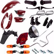 Kit Carenagem + Farol Pisca Titan 125 00/01/04 Vermelho