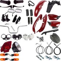 Kit Carenagem + Kit Farol Pisca Cg 125 Fan 2005 Vermelho - WESTER