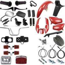 Kit Carenagem + Kit Farol Pisca Cg 125 Titan 95/99 Vermelho