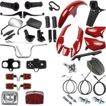 Kit Carenagem + Kit Farol Pisca Cg 125 Titan 98/99 Vermelho