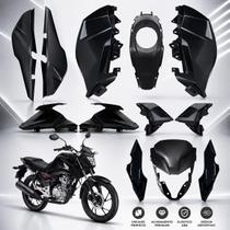 Kit carenagem lateral tanque farol completo cg fan 160 preto infinito 2025 2026 paramotos honda Kit carenagem lateral tanque farol completo cg fan 160 preto infinito 2025 2026 paramotos honda
