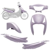 Kit Carenagem Moto Honda Biz 125 KS ES 2006 2007 2008 2009 2010 4 Peças Pro Tork Substituição Alta Resistência