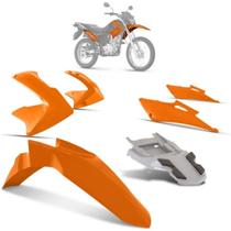 Kit Carenagem Moto Honda Bros 150 2009 2010 2011 4 Peças Cromo Forte Substituição Alta Resistência