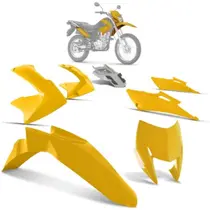 Kit Carenagem Moto Honda Bros 150 2009 2010 2011 5 Peças Cromo Forte Substituição Alta Resistência