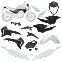 Kit Carenagem Moto Honda CB 300R 2010 a 2012 9 Peças Pro Tork Substituição Alta Resistência