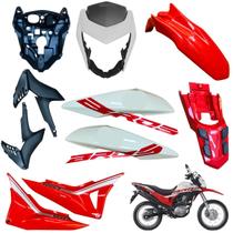 Kit Carenagem Nxr Bros 160 modelo 2016 Até 2021 Completo Aba do Tanque Tampa Lateral Frontal Rabeta Traseira Paralama Dianteiro