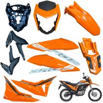 Kit Carenagem Nxr Bros 160 modelo 2016 Até 2021 Completo Aba do Tanque Tampa Lateral Frontal Rabeta Traseira Paralama Dianteiro