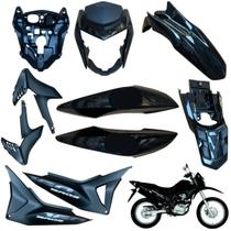 Kit Carenagem Nxr Bros 160 modelo 2016 Até 2021 Completo Aba do Tanque Tampa Lateral Frontal Rabeta Traseira Paralama Dianteiro