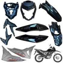 Kit Carenagem Nxr Bros 160 modelo 2016 Até 2021 Completo Aba do Tanque Tampa Lateral Frontal Rabeta Traseira Paralama Dianteiro
