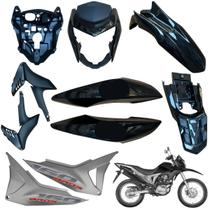 Kit Carenagem Nxr Bros 160 modelo 2016 Até 2021 Completo Aba do Tanque Tampa Lateral Frontal Rabeta Traseira Paralama Dianteiro
