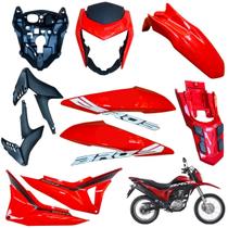 Kit Carenagem Nxr Bros 160 modelo 2016 Até 2021 Completo Aba do Tanque Tampa Lateral Frontal Rabeta Traseira Paralama Dianteiro