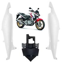 Kit Carenagem Rabeta Lateral Traseira Completa Branco Perolizado Honda Cb300r 2014