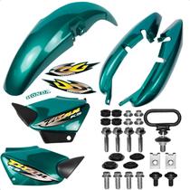 Kit Carenagem Titan 125 Verde 2001 Ks com Adesivos + Parafusos Completos