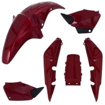 Kit Carenagem Titan 150 2006 a 2008 Job 150 2007 Pro Tork 003-5002 Vermelho Guarau 6 Peças