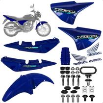 Kit Carenagem Titan 150 Azul 2006 Esd com Adesivos + Parafusos Completos