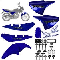 Kit Carenagem Titan 150 Azul 2008 Esd com Adesivos + Parafusos Completos