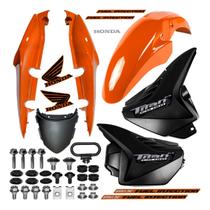 Kit Carenagem Titan 150 Laranja 2010 Ex com Adesivos + Parafusos Completos