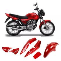 Kit Carenagem Titan 150 Vermelha 2004 á 2005 Vermelho Adesivado