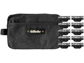 Kit Carga para Aparelho de Barbear Gillette Mach 3 Carbono 10 Unidades com Necessaire