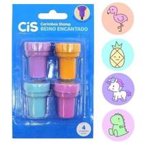 Kit carimbo autotintados- cis stamp reino encantado c/4 unidades