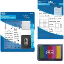 Kit Carimbo + Cartela Calendário + Carimbeira 6 Cores TILIBRA Completo