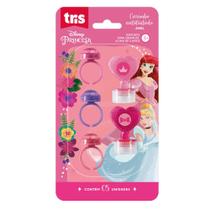 Kit carimbo com anéis princesas tris - 5 peças sortidas