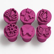 Kit Carimbo Marcador Brigadeiros BORBOLETAS Molde Festa Confeitaria Aniversario Brigadeiros