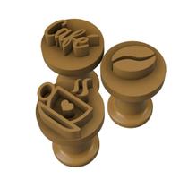 Kit Carimbo Marcador Brigadeiros CAFE XICARA Molde Festa Confeitaria Aniversario Brigadeiro