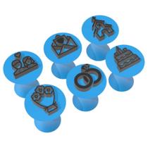 Kit Carimbo Marcador Brigadeiros CASAMENTO ALIANÇA LUA DE MEL Molde Festa Confeitaria Aniversario Brigadeiri