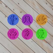 Kit Carimbo Marcador Brigadeiros FE PAZ RELIGIAO CRISTAO Molde Festa Confeitaria Aniversario Brigad